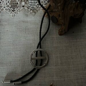 Silver and Black Bolo Tie